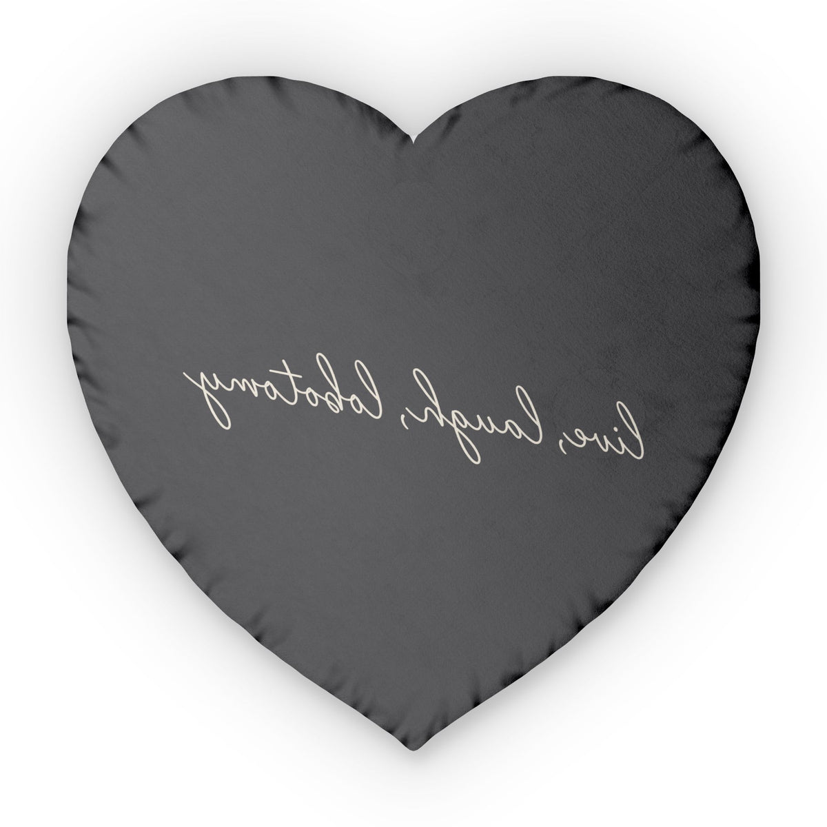 Live Laugh Lobotomy Heart Pillow - Charcoal