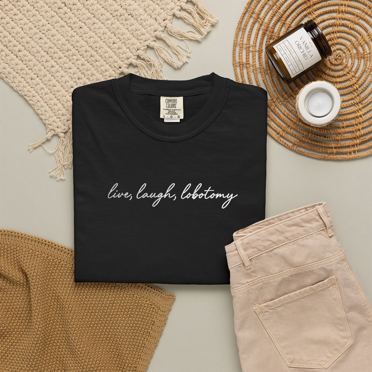 Live Laugh Lobotomy - Embroidered Tee