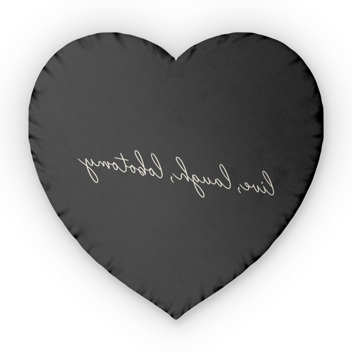 Live Laugh Lobotomy Heart Pillow - Black