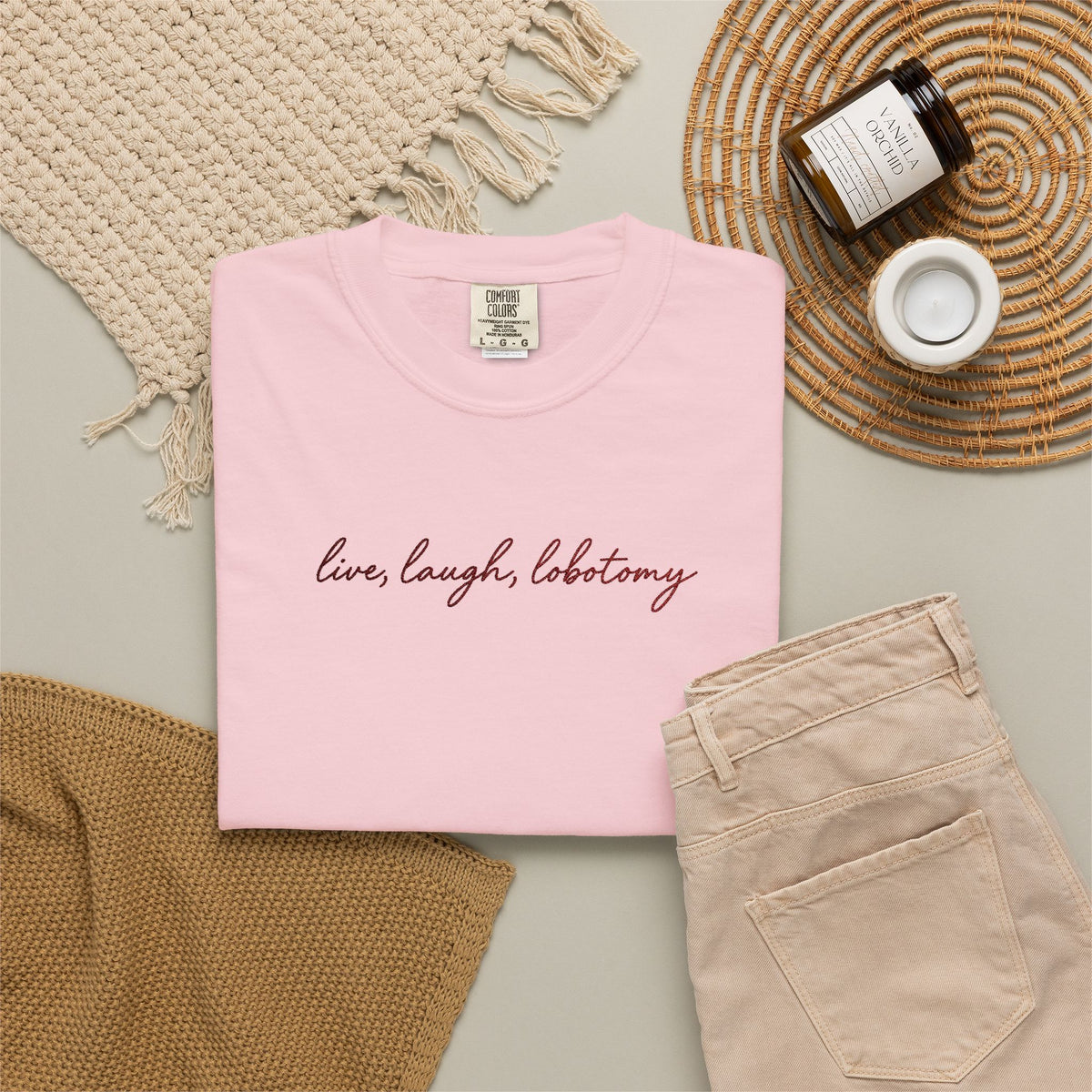 Live Laugh Lobotomy - Embroidered Tee