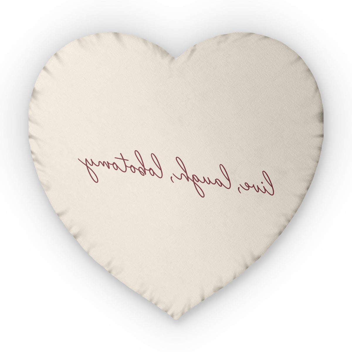 Live Laugh Lobotomy Heart Pillow - Cream