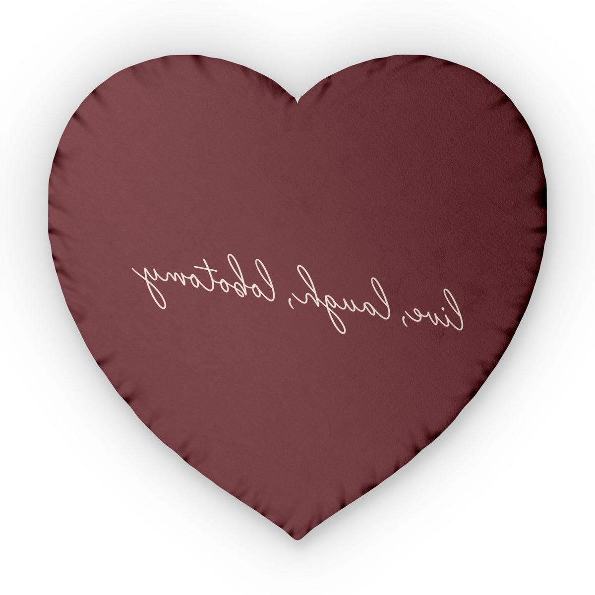 Live Laugh Lobotomy Heart Pillow - Burgundy