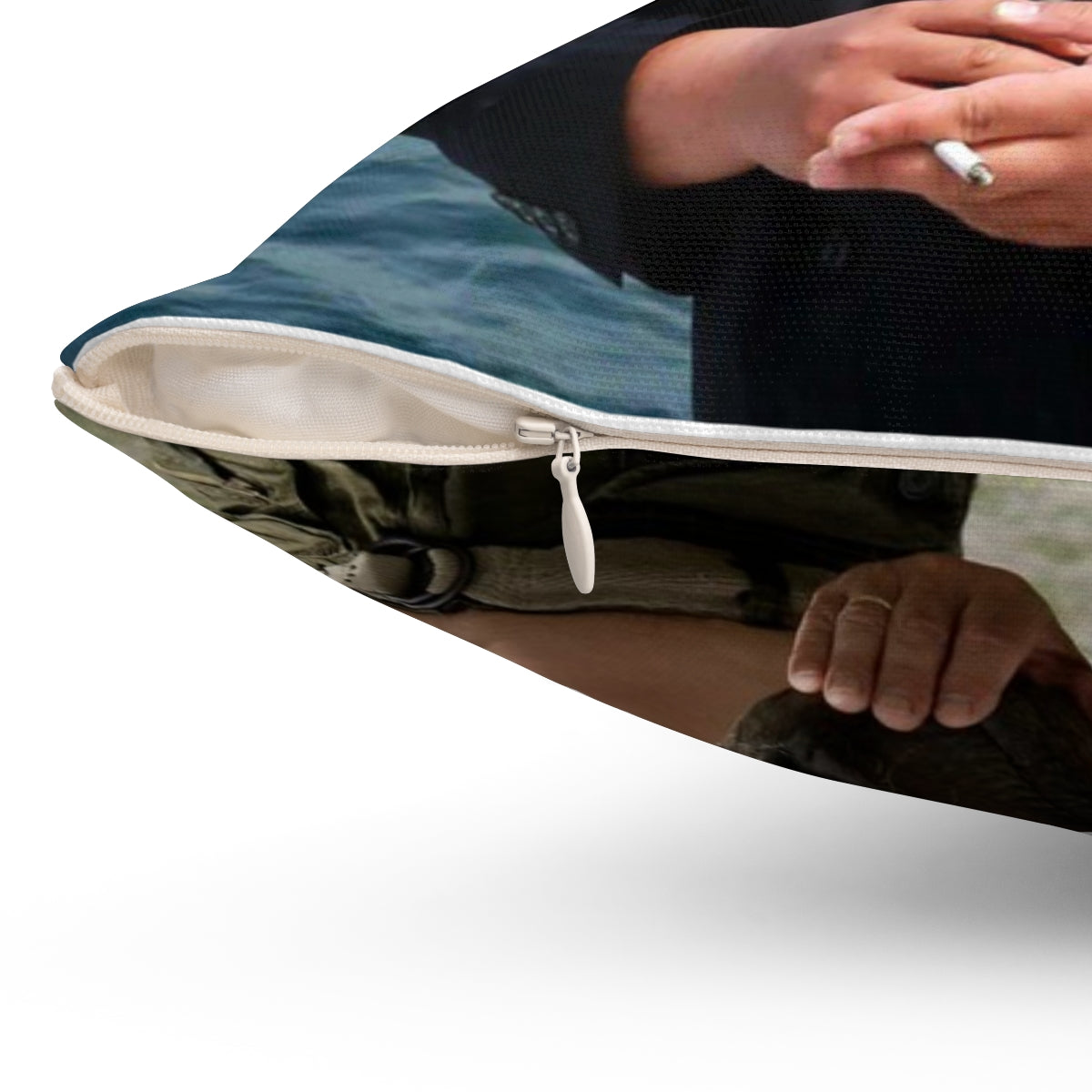 Dictator Pillow - side view with concealed zip