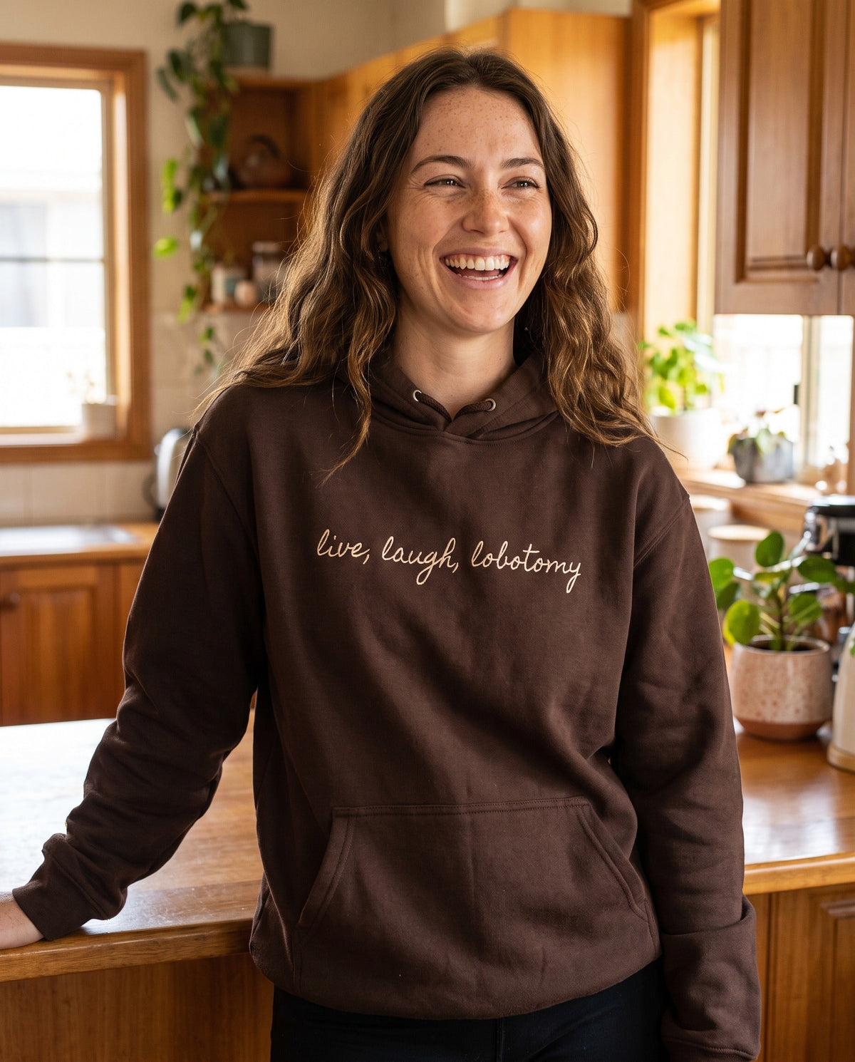 Live Laugh Lobotomy - Embroidered Hoodie